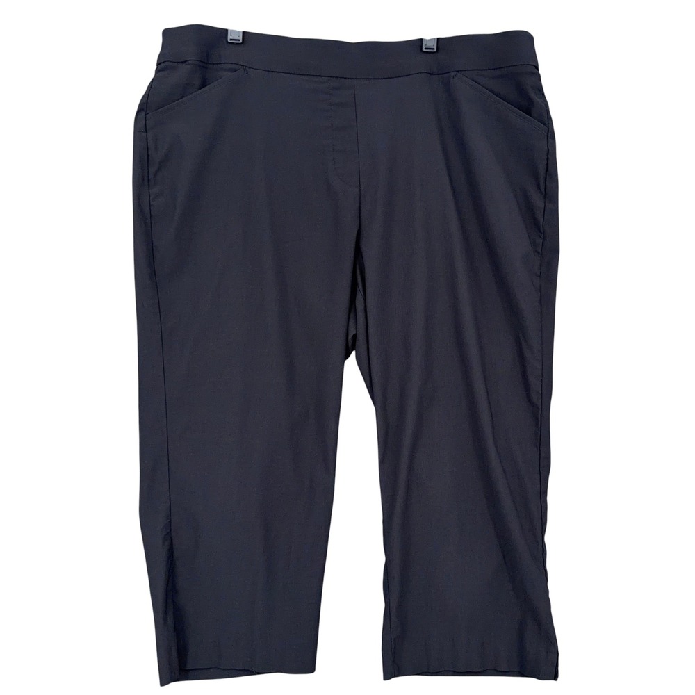 Counterparts Capri Pants Womens 2X Rayon Nylon Spandex Black